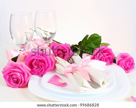Romantic Valentine Dinner for Two Lovers in Pink