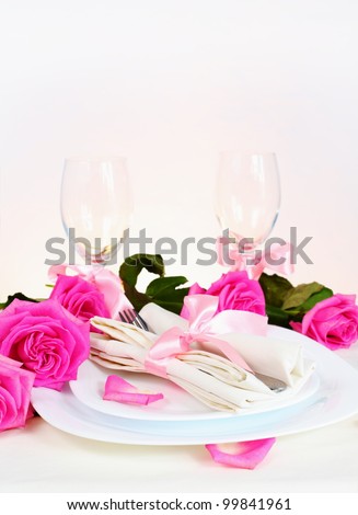 Romantic Valentine Dinner for Two Lovers Vertical