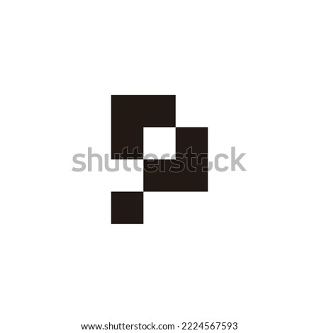 Letter rp pr r p squares geometric symbol simple logo vector