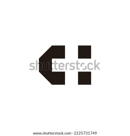 Letter c plus, squares geometric symbol simple logo vector