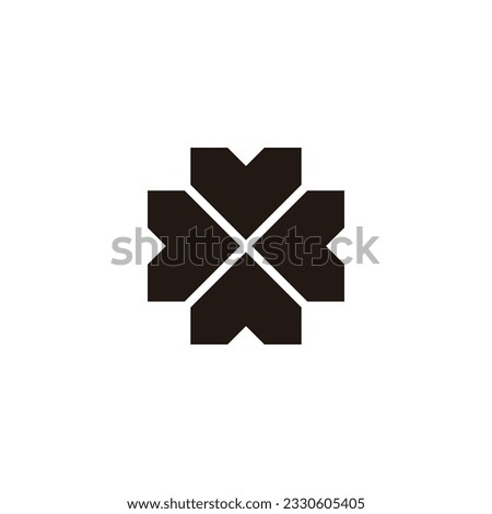 Four heart, square geometric symbol simple logo vector