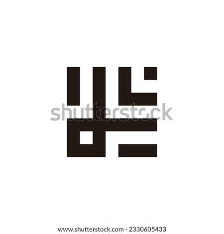 Letter L squares, round geometric symbol simple logo vector