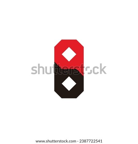 Letter b and q square geometric symbol simple logo vector
