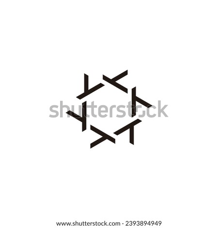 Hexagon, letters y geometric symbol simple logo vector