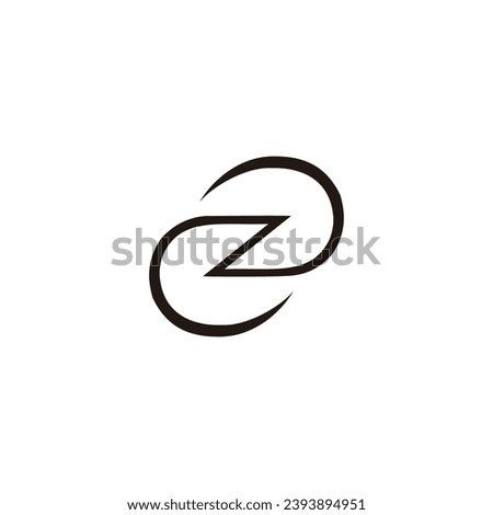 Letter z round geometric symbol simple logo vector