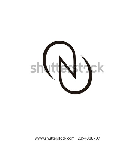 Letter N round, geometric symbol simple logo vector