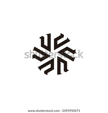 Letters u, rounded, decor, ribbon geometric symbol simple logo vector