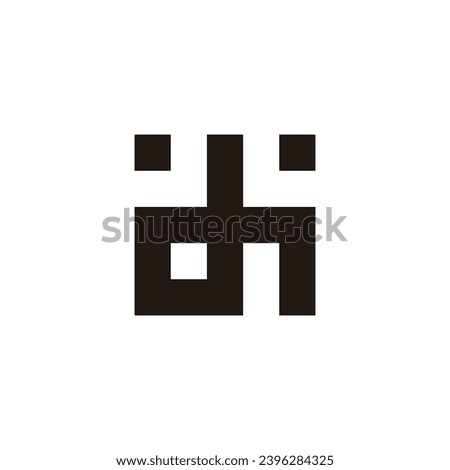 Letter d and i square connect geometric symbol simple logo vector
