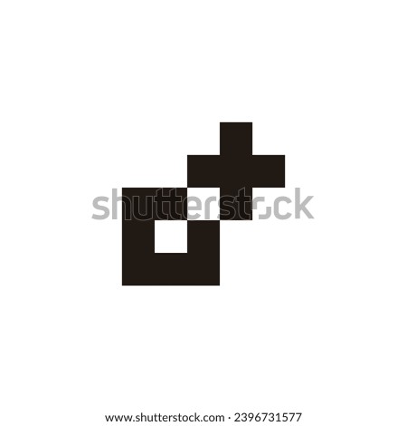 Letter G plus, square geometric symbol simple logo vector