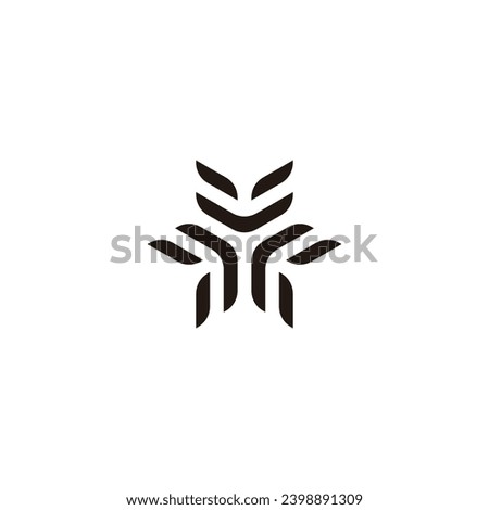 Letter Y leaves geometric symbol simple logo vector