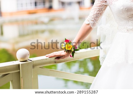 beautiful  fresh floral bracelet for the bride