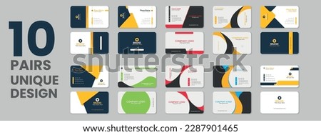 Set of  creative and modern business card template design, vector business card sets, bundle of business card and vector visiting card set template design