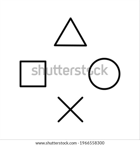 Flat vector square, triangle, cross and circle button. Square, triangle, cross and circle icon. Playstation icon design.
