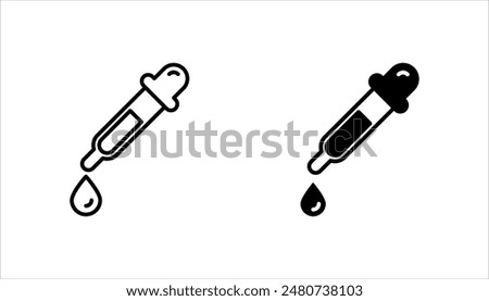 dropper icon set, Pipette icon, Medicine dropper sign. vector illustration on white background. EPS 10