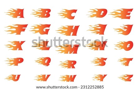 Title: A to Z Fire Vector fire flame font
