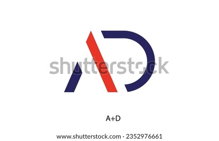 AD Letter Logo Design. Creative Modern A D Letters Icon vector