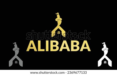 Alibaba A Letter House Genie Real Estate Logo With Vector