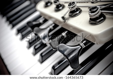 bass guitar and piano