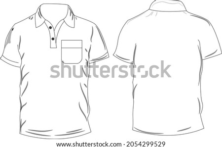 Men's off-cut-hand shirt mockup vector design.