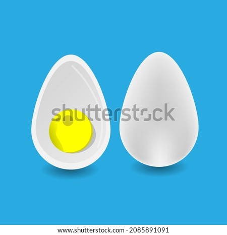 Full eggs and off egg simple clip art vector illustration