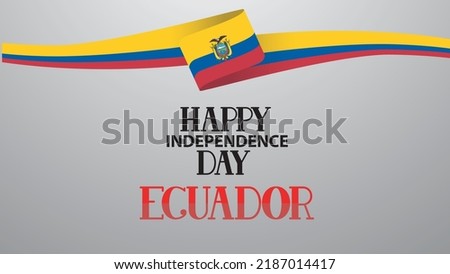 Happy Independence Day of Ecuador  10th august background for Ecuador waving flag vector illustration.