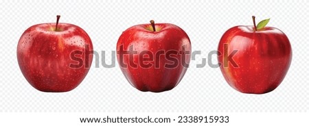 Red apple vector set isolated on white