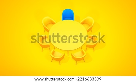 Similar – Image, Stock Photo Seven chairs and a table