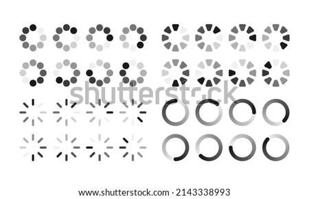 Circular Loading Buffering Icon Vector Set Video Ready for Animation All Keyframes Frames Bufring Circle Waiting for Connection Buffer Preloader Download Symbol