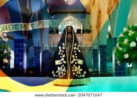 Statue of the image of Our Lady of Aparecida, mother of God, patroness of Brazil Photo stock © 
