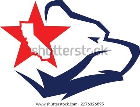 California Bear Logo with a star and region that could be change to be any region.