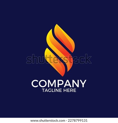Letter S Fire Logo Template