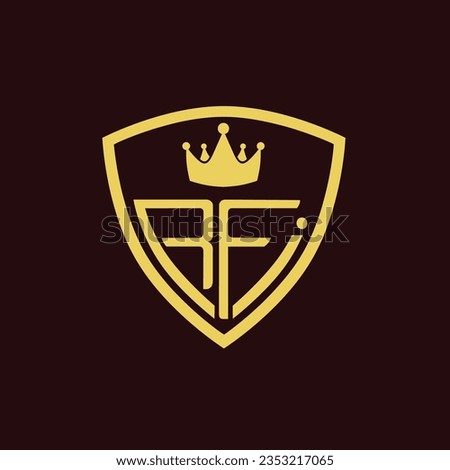 RFI Shield Logo with crown.
Vintage typographic decorative ornament design elements set vector illustration. Labels and badges, retro ribbons, luxury fancy logo symbols.
