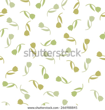 Pattern Mother 's Day. Flowers on Mother's Day. Pattern with flowers tulip. Green flowers.