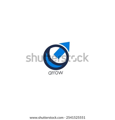 Initial Letter O Compass Target Arrow Logo Design Illustration