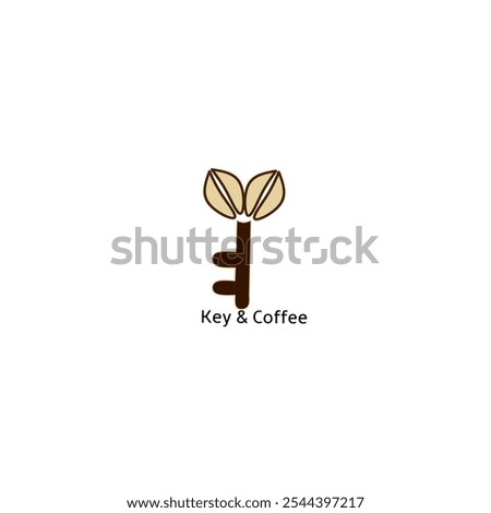 key and coffee for coffee shop logo design template