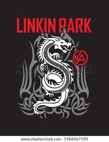 cover linkin park dragon vector illustration