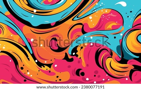 Graffiti pop art background on the wall abstract vector colorfull pattern wallpaper art Abstract Hand Drawing Spray Paint Camouflage Brush Strokes Clouds Dots Ink Paint Background