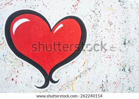 wall textured painted paining dot heart line color