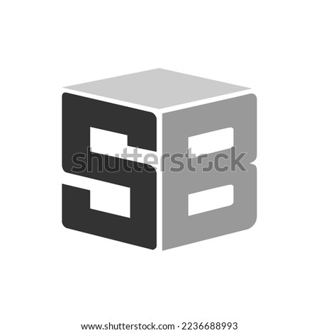 Letter SB logo in hexagon shape and white background, cube logo with letter design for company identity.