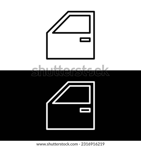 Car door vector outline icon. Vector illustration car on door white and black background
