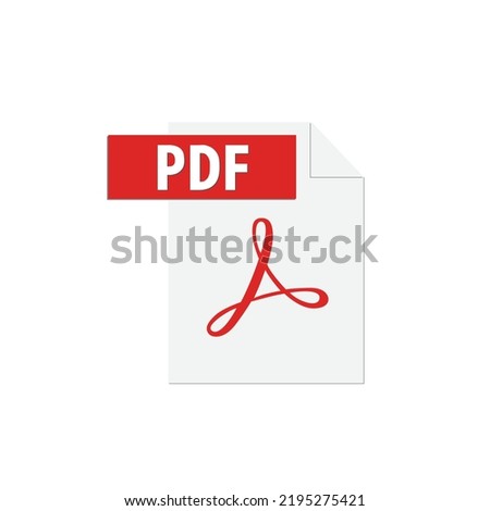 Pdf icon, vector illustration. Flat design style. Vector pdf icon illustration isolated on white, pdf icon Eps10. pdf icons graphic design vector symbols.