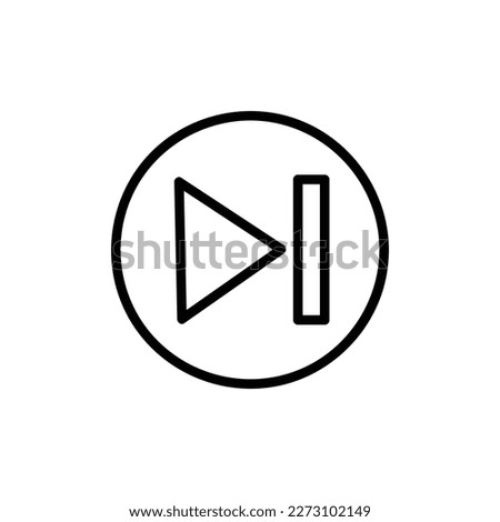 Skip Vector Icon, Outline style, isolated on white Background.