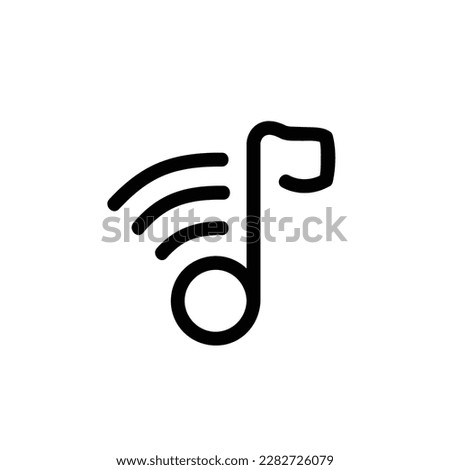 Music vector icon, Outline style, isolated on white Background.