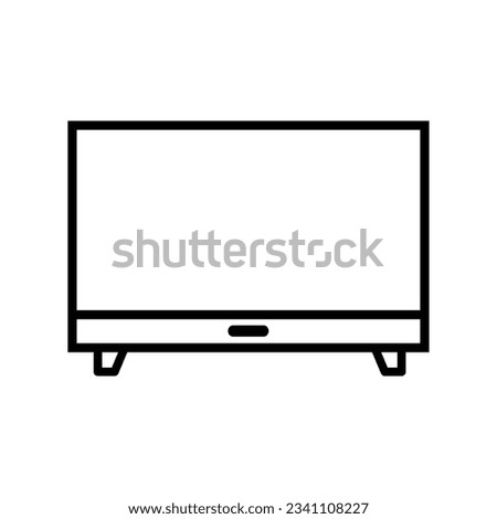 Television Vector icon, Outline style, isolated on white Background.