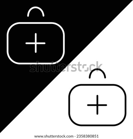 First aid kit Vector Icon, Outline style icon, from Adventure icons collection, isolated on Black and white Background.