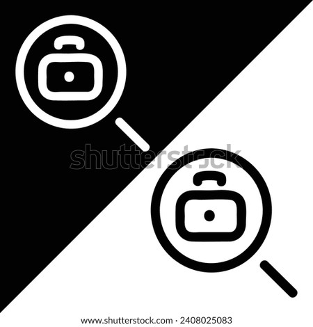 LinkedIn Vector Icon, Outline style, isolated on Black and White Background.