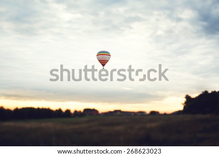 balloon background evening sky sun clouds