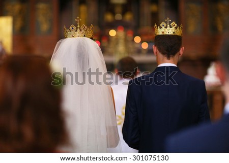 beautiful  wedding of  adorable couple in church of St. Peter and Paul, art, architecture, Lviv