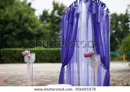 elegantly tasteful decorated with flowers and ribbons wedding arch, summer, lviv, vintage, glamor, park, landscape