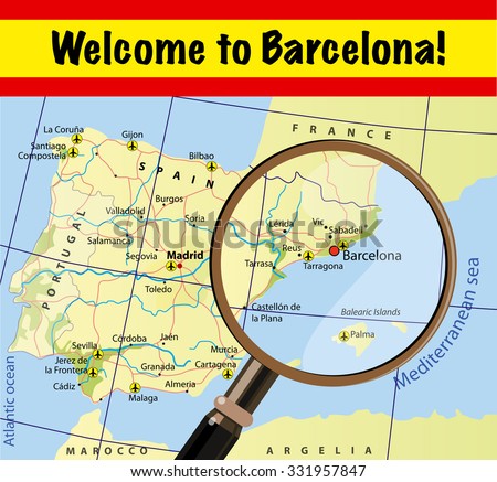 Welcome to Barcelona. Attractions on map.